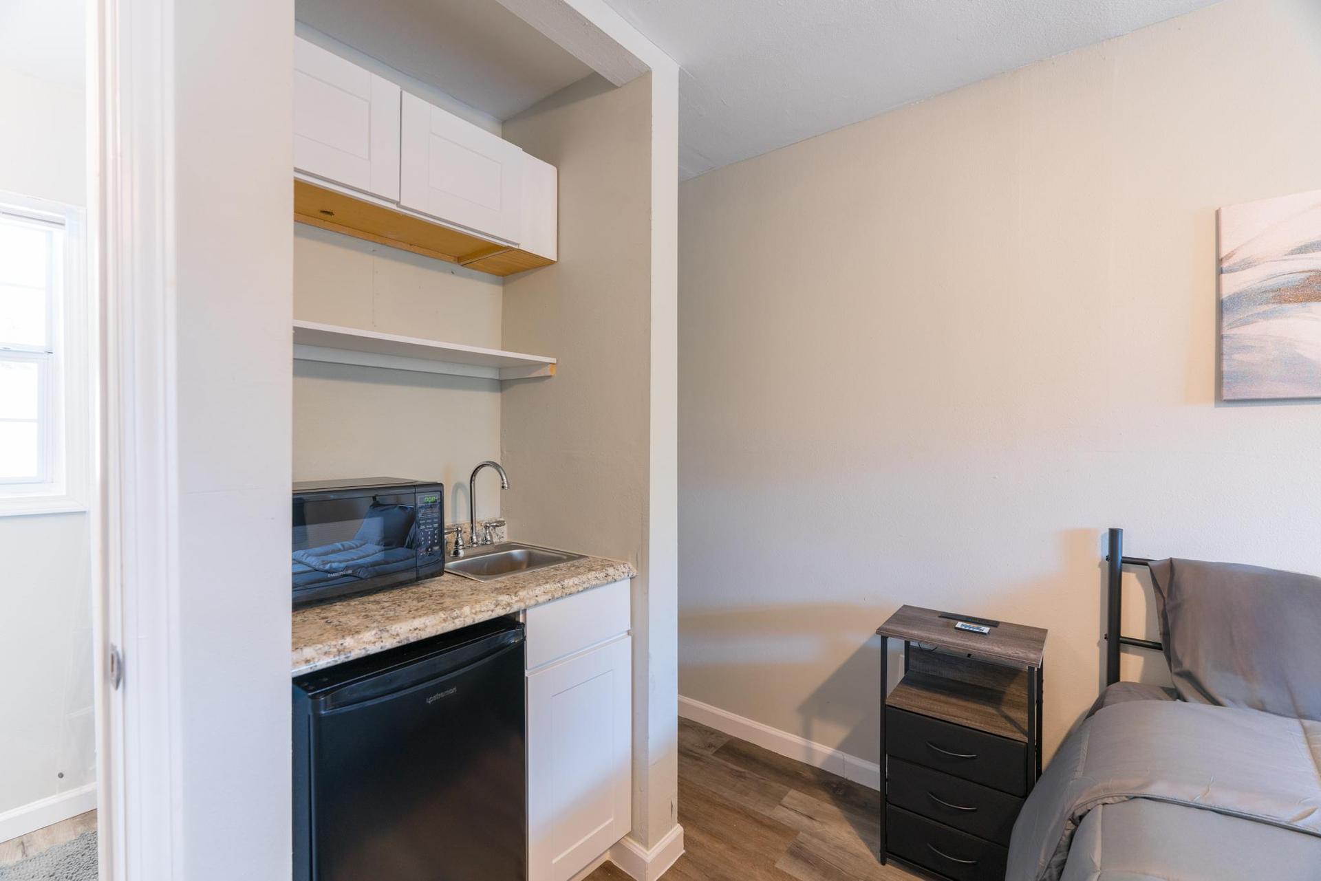Microwave and Handwash Sink
