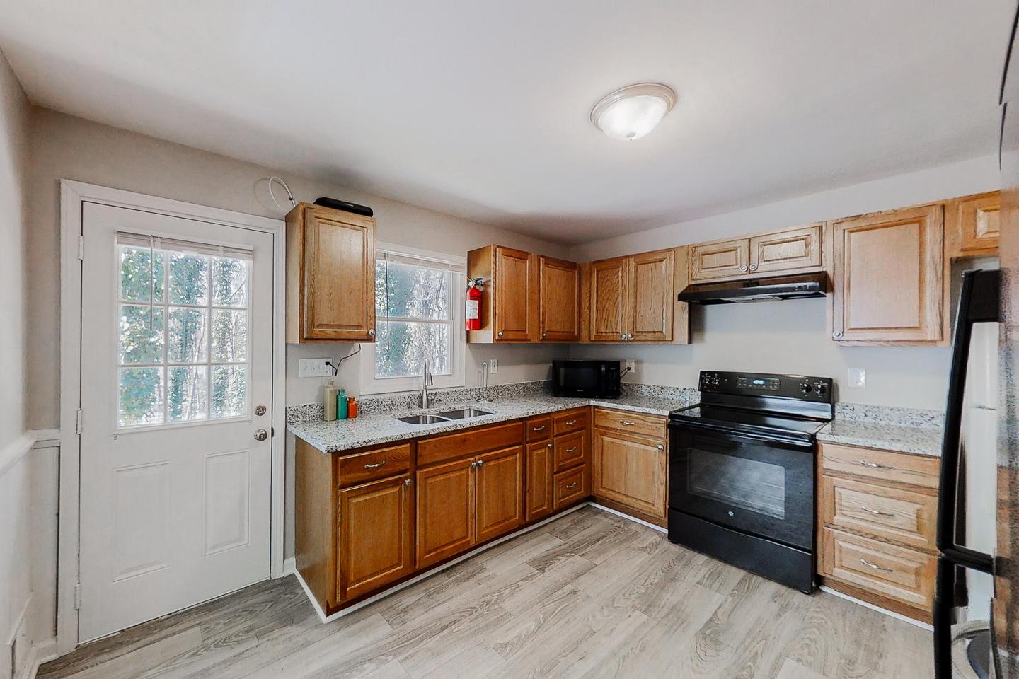 Common spaces including the kitchen