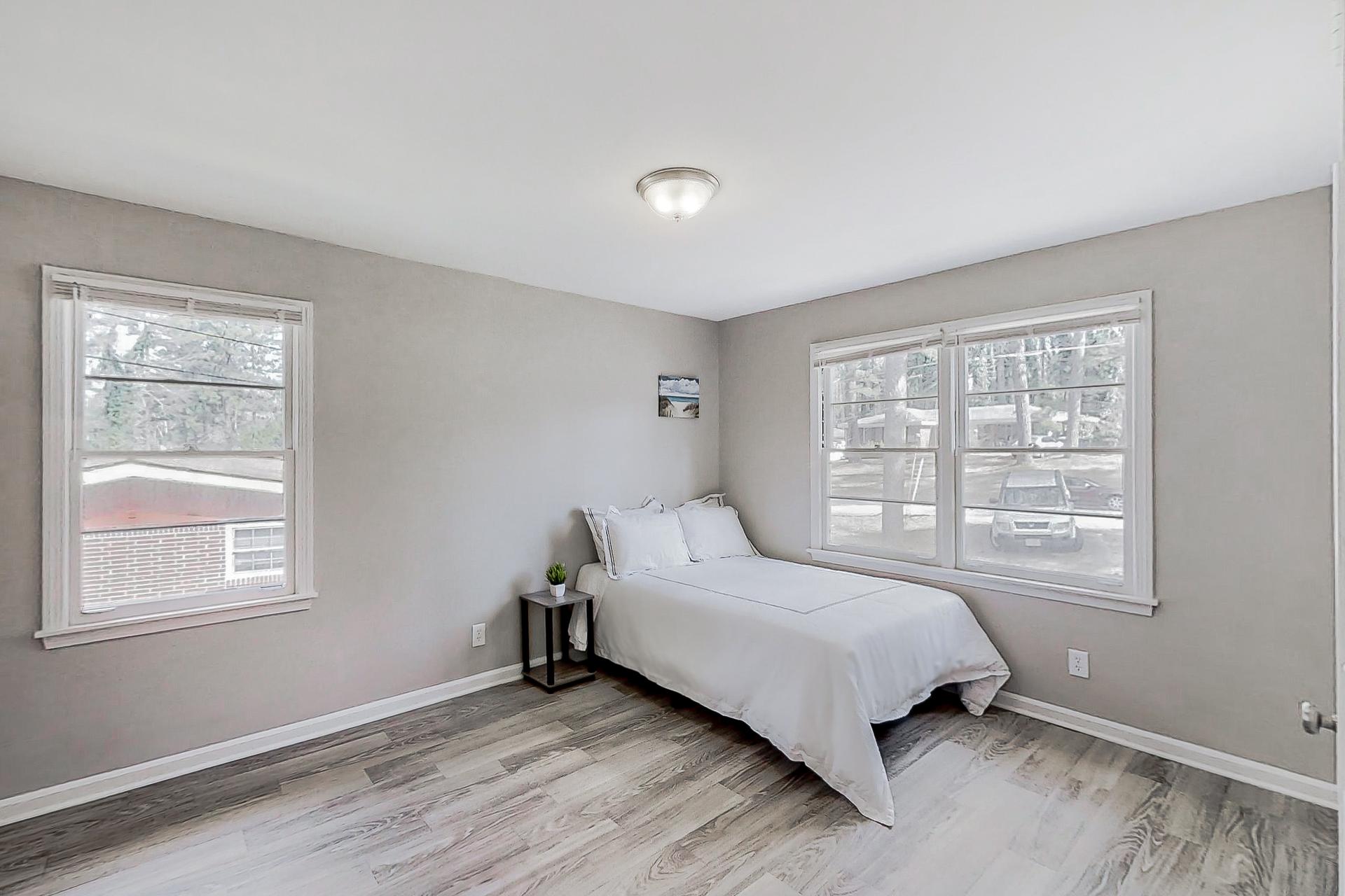 bedroom, detected: window blind, bed