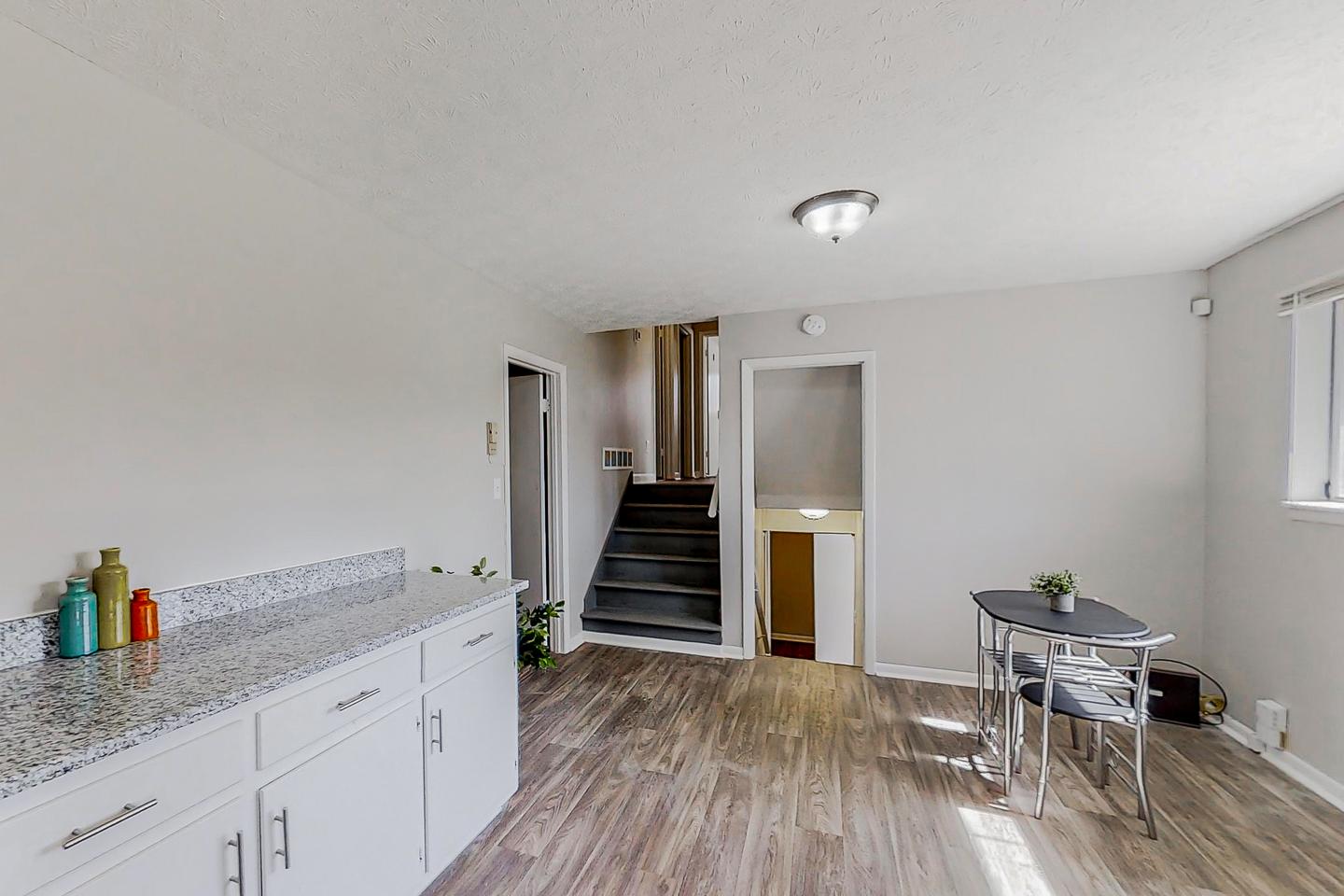 Common spaces including the kitchen