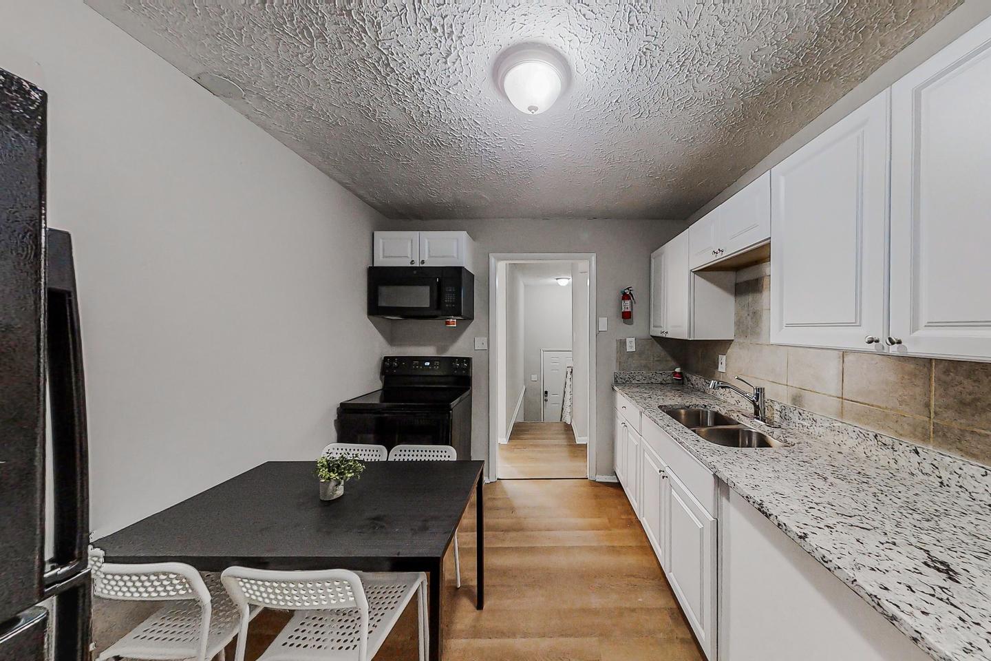 Common spaces including the kitchen