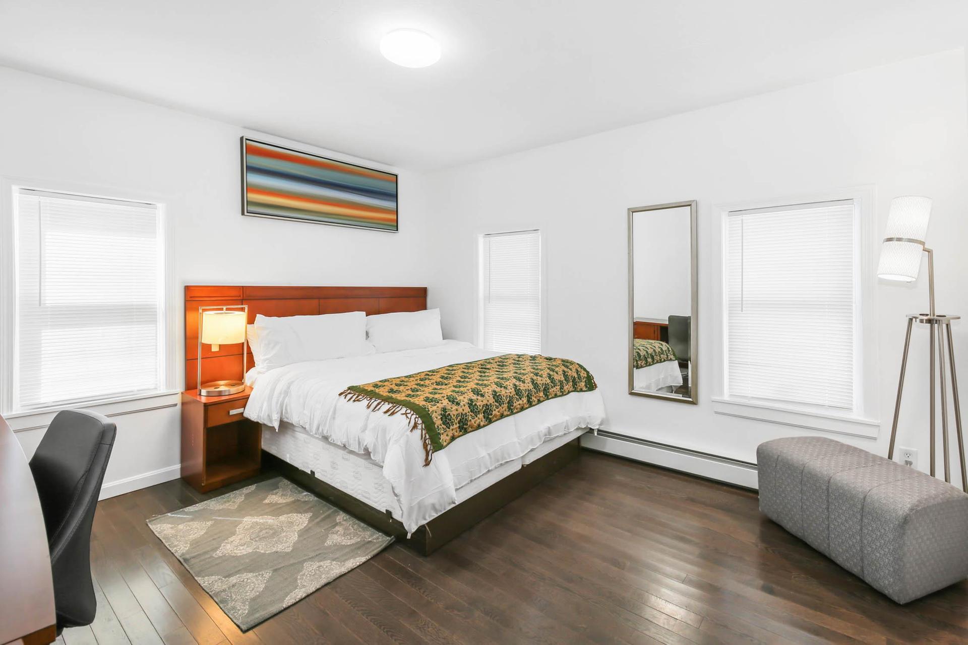 KING BED with GIGANTIC WORK SPACE