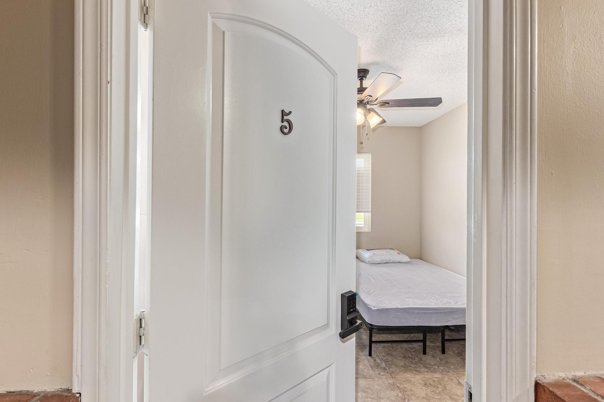 Room 5 door with smart lock