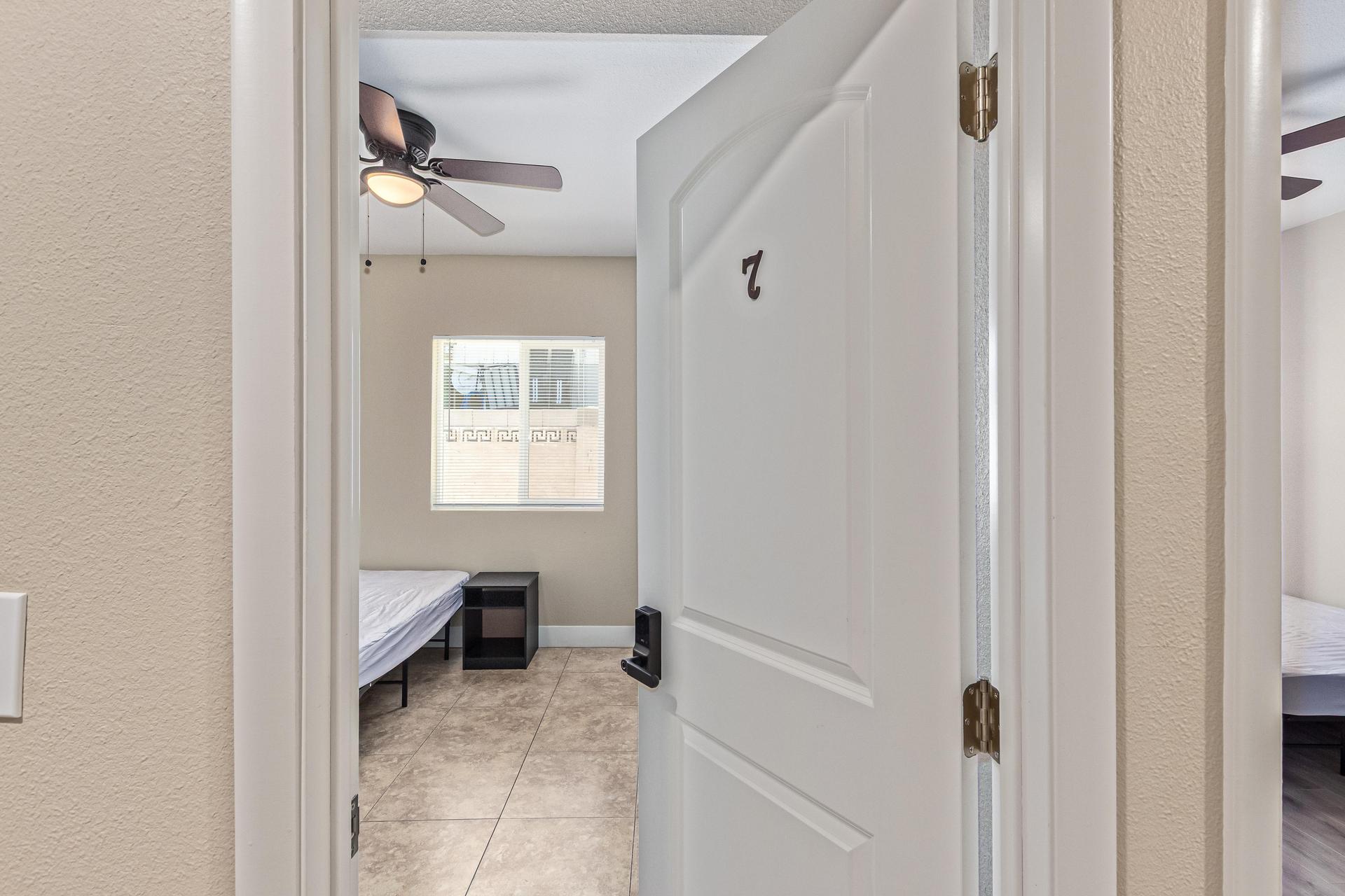 Room 7 door with smart lock