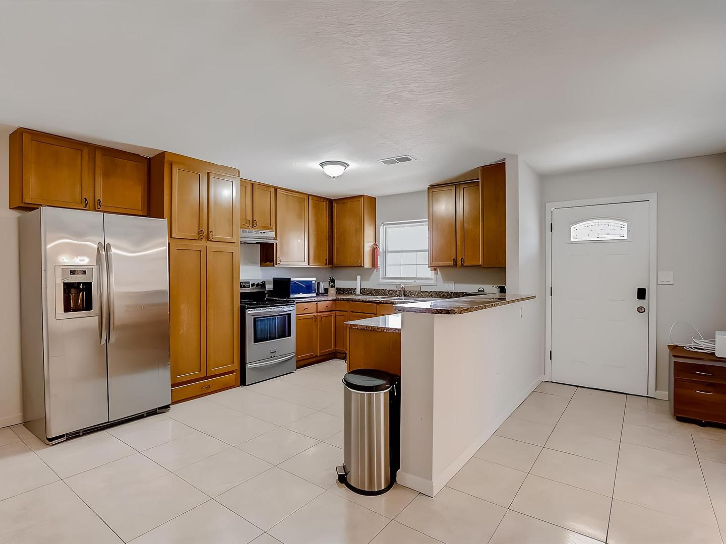 Common spaces including the kitchen