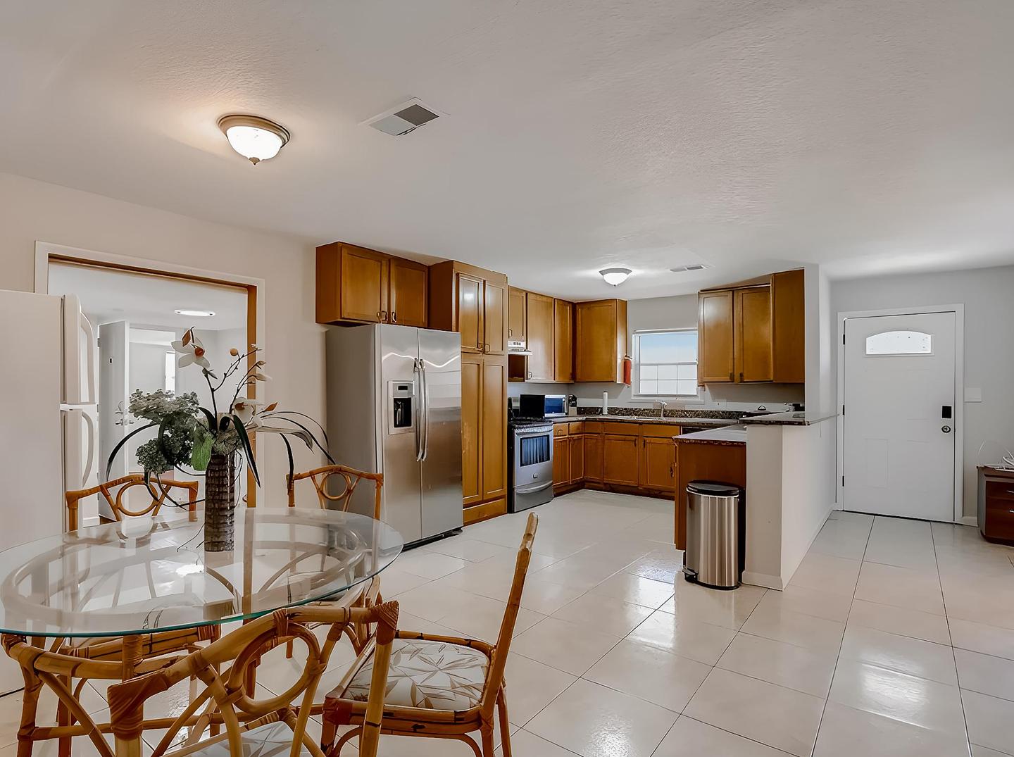 Common spaces including the kitchen