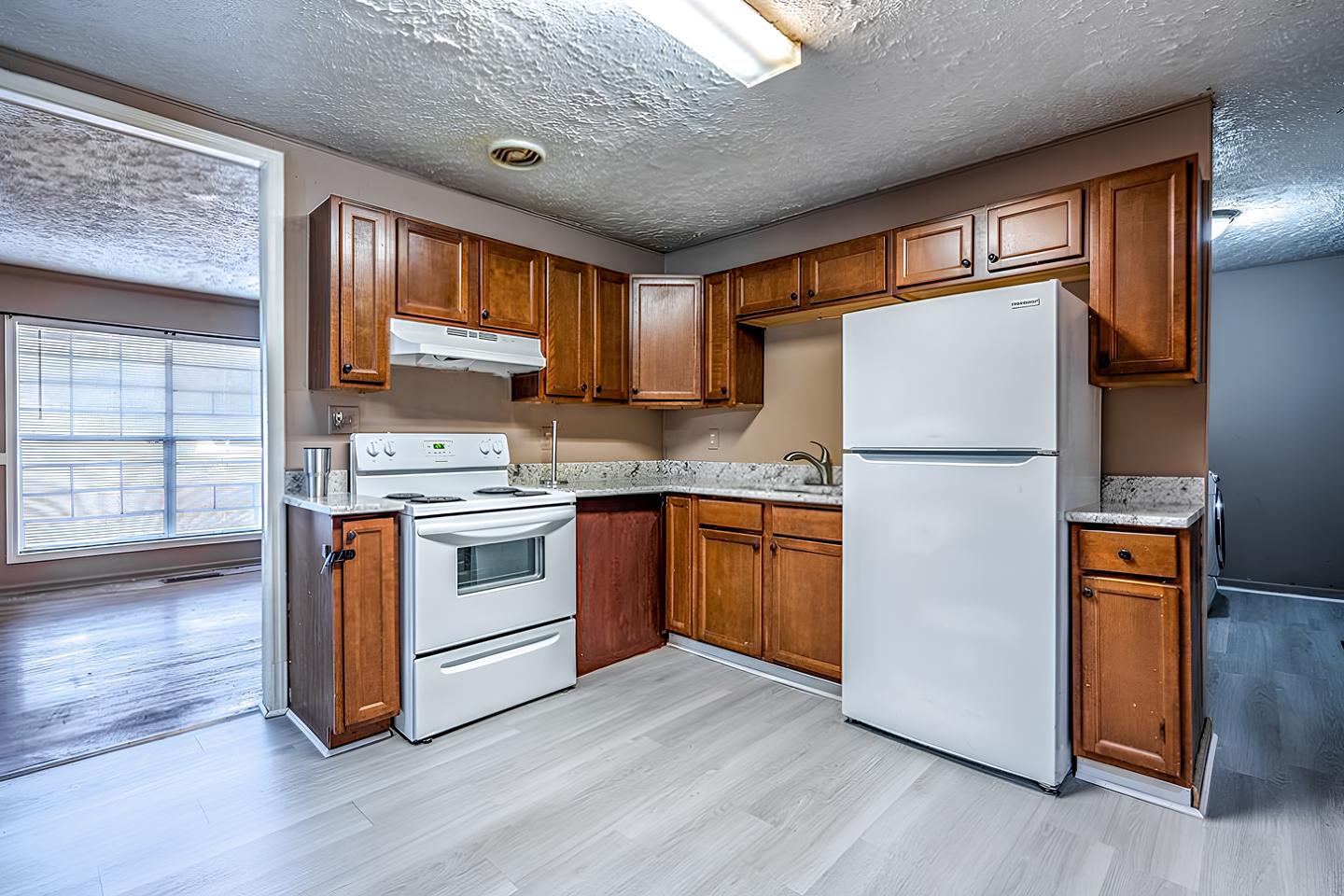 Common spaces including the kitchen