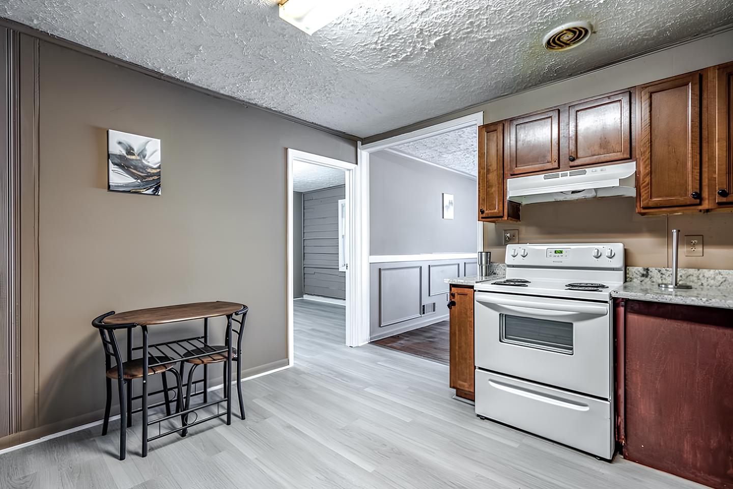 Common spaces including the kitchen