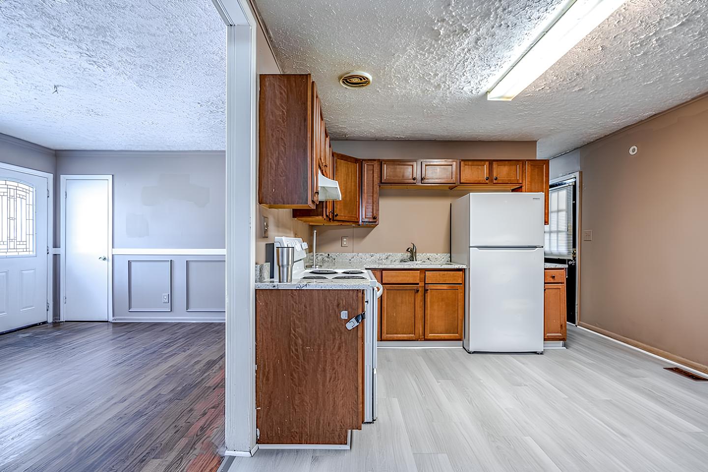 Common spaces including the kitchen