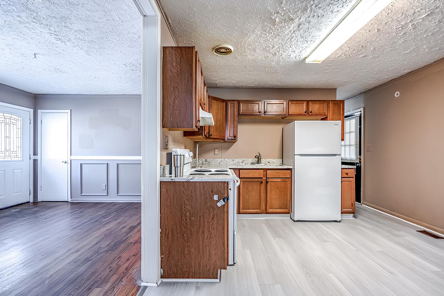 Common spaces including the kitchen