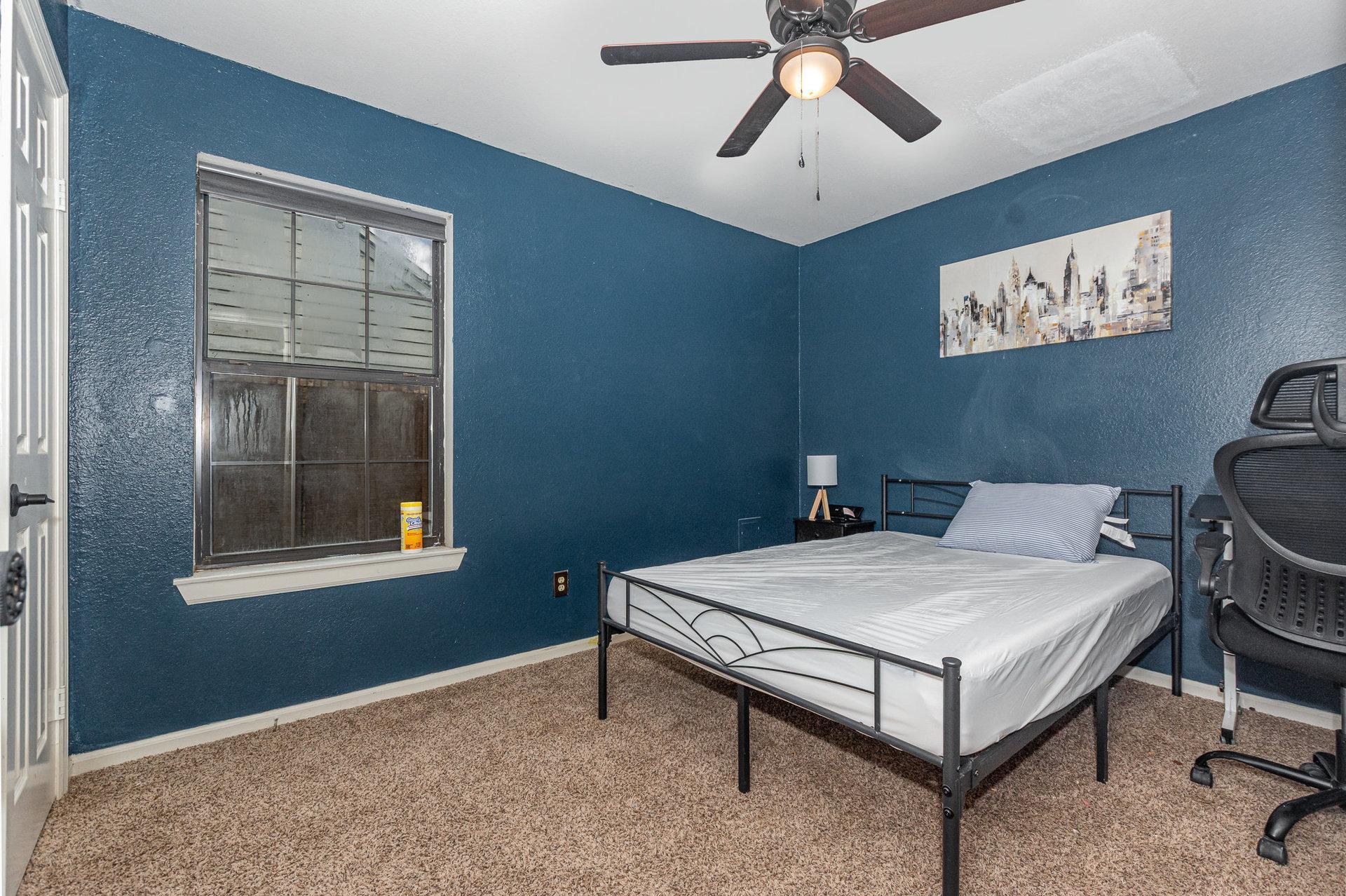 Full size Memory Foram mattress, antibacterial pillow with Side table (with outlets inbuilt) and lamp.