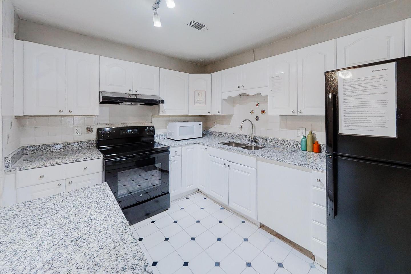 Common spaces including the kitchen