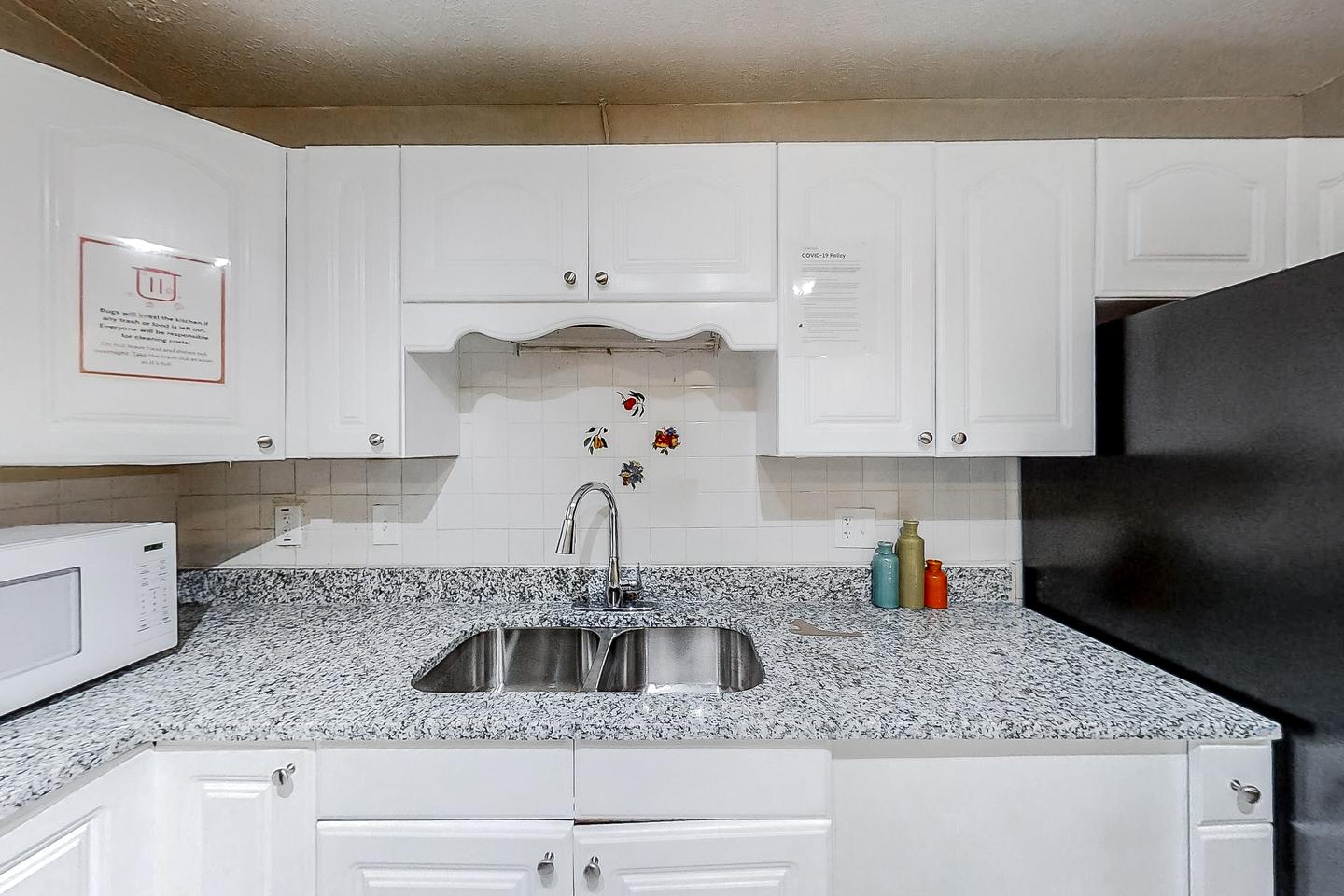 Common spaces including the kitchen