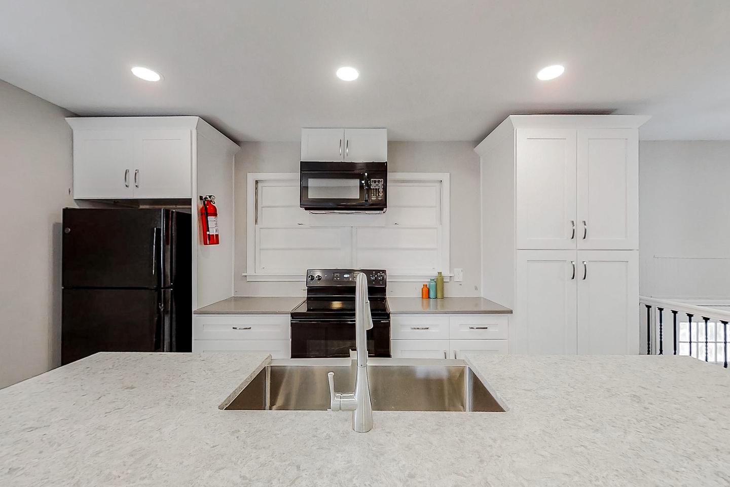 Common spaces including the kitchen