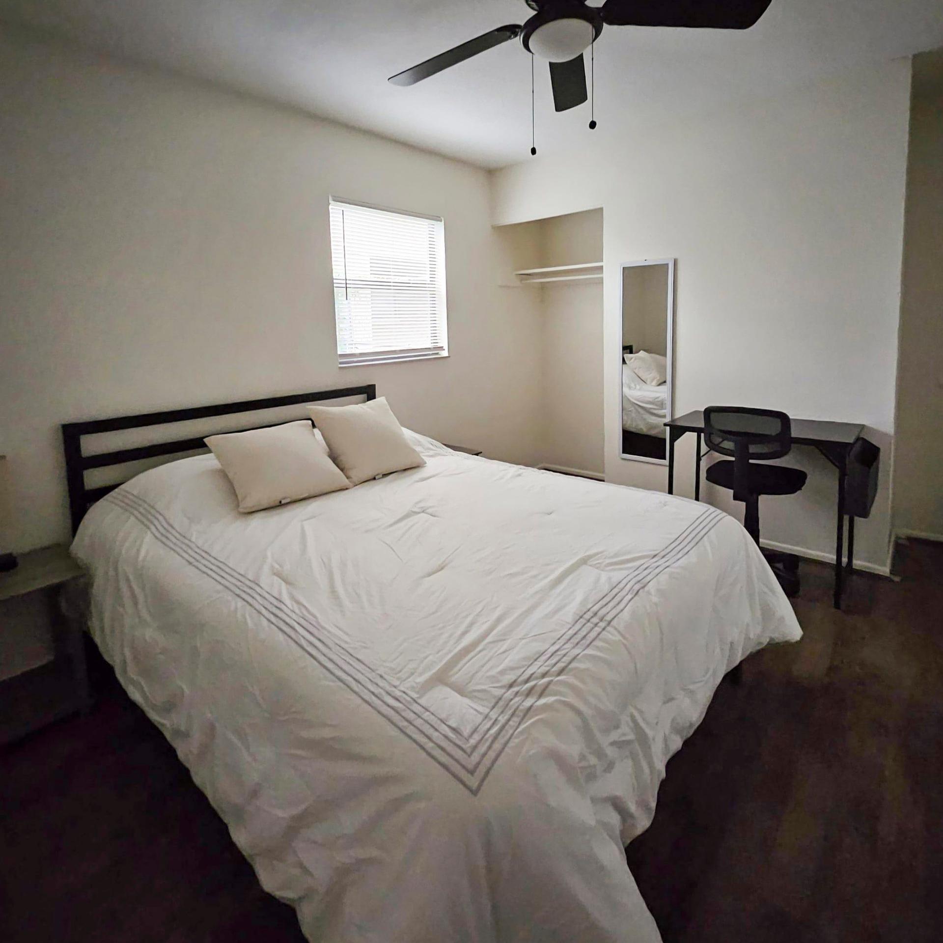 bedroom, detected:bed, ceiling fan