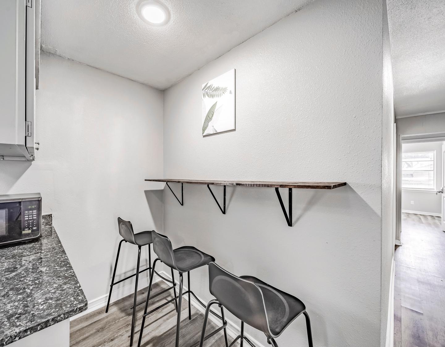 Common spaces including the kitchen