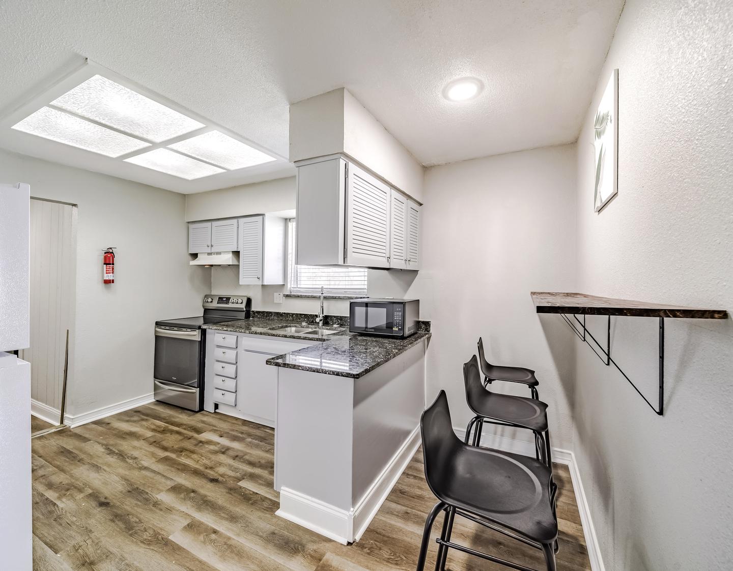 Common spaces including the kitchen