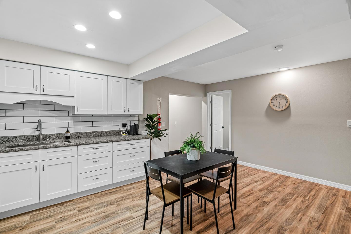Common spaces including the kitchen