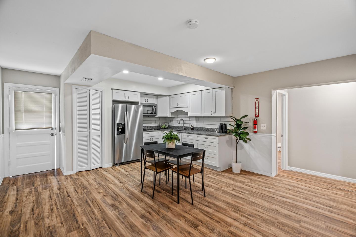 Common spaces including the kitchen