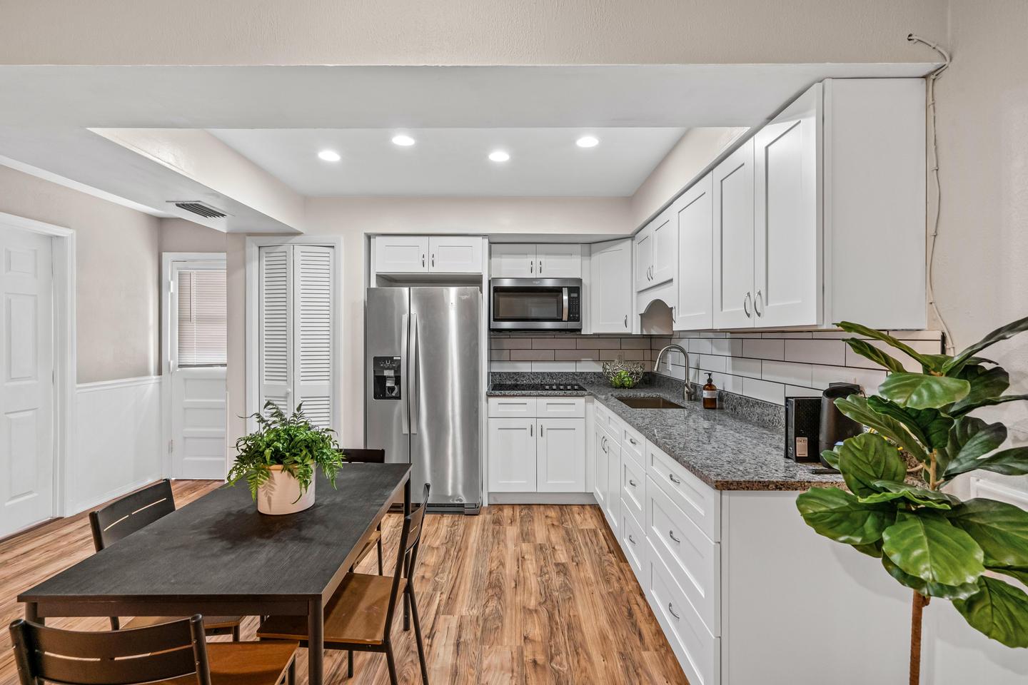 Common spaces including the kitchen