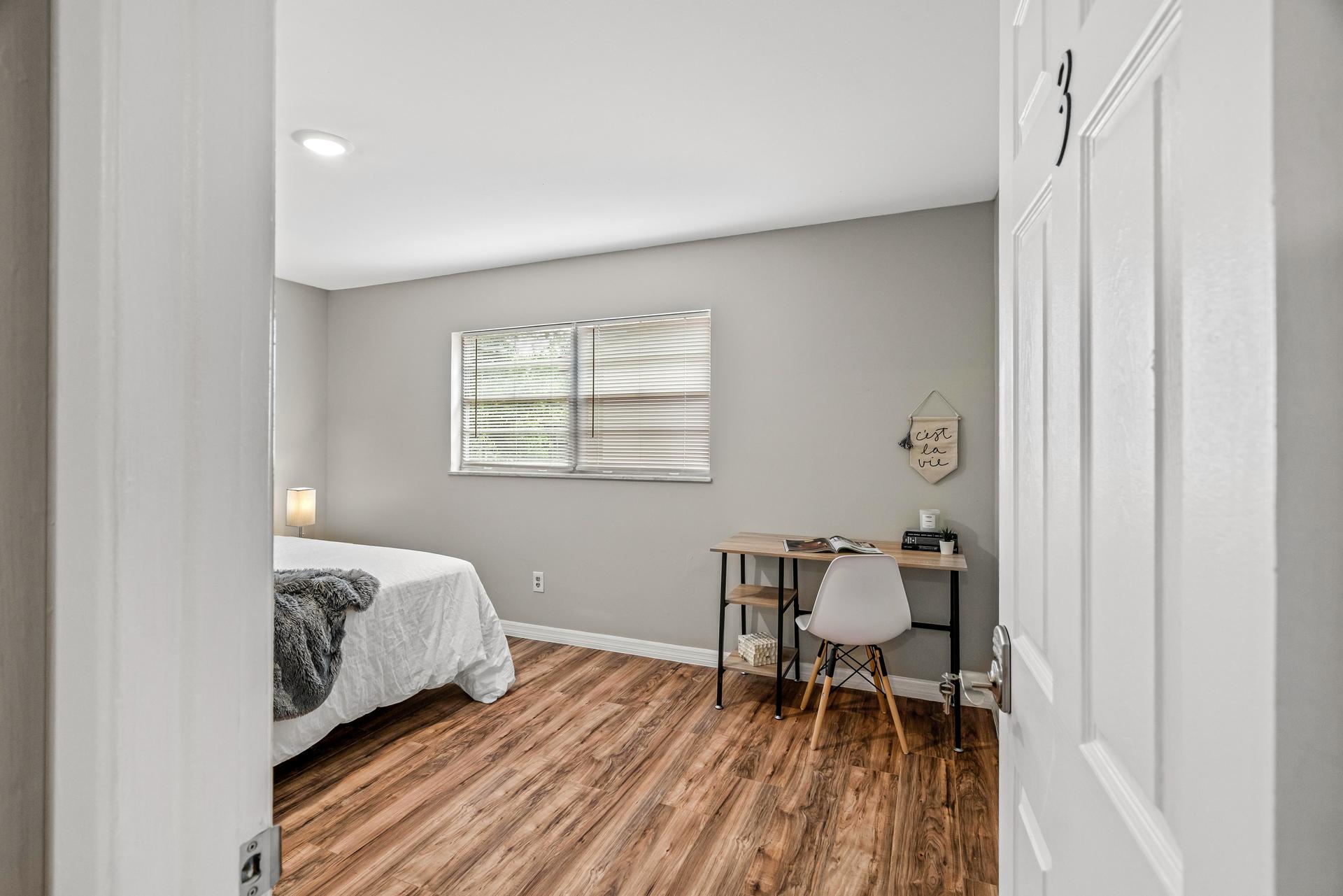 bedroom, detected: bed, window blind