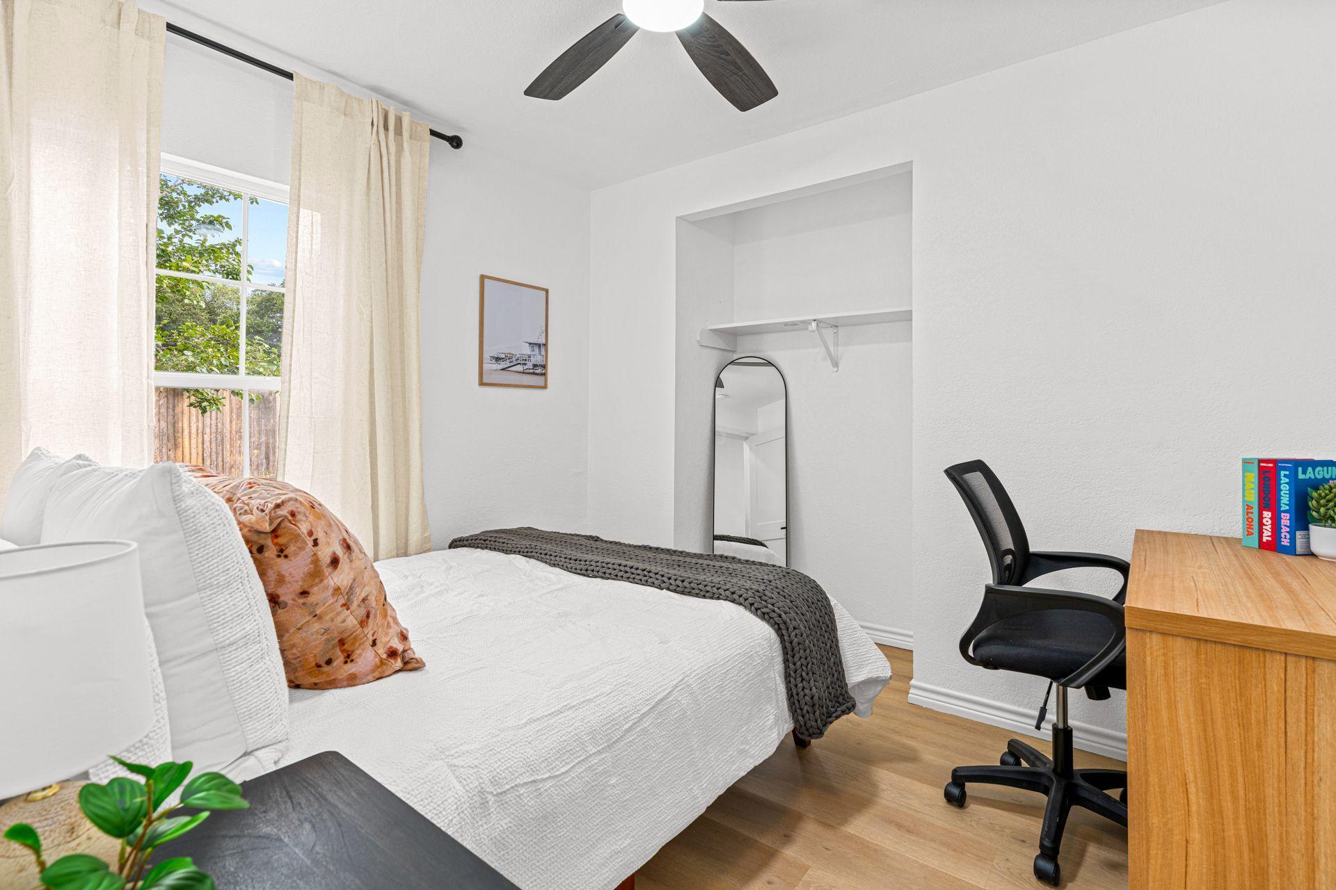 Workspace, closet and nightstand