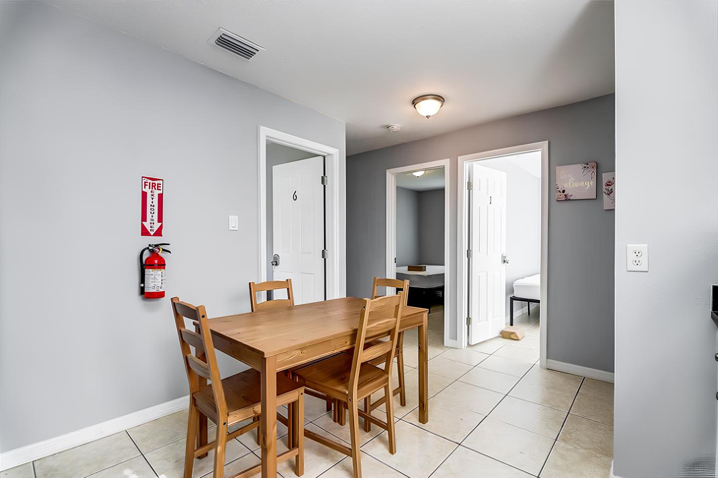 Common spaces including the kitchen