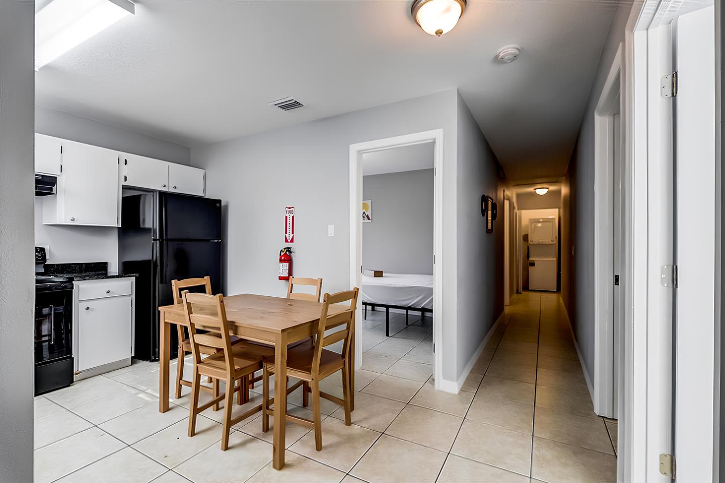Common spaces including the kitchen