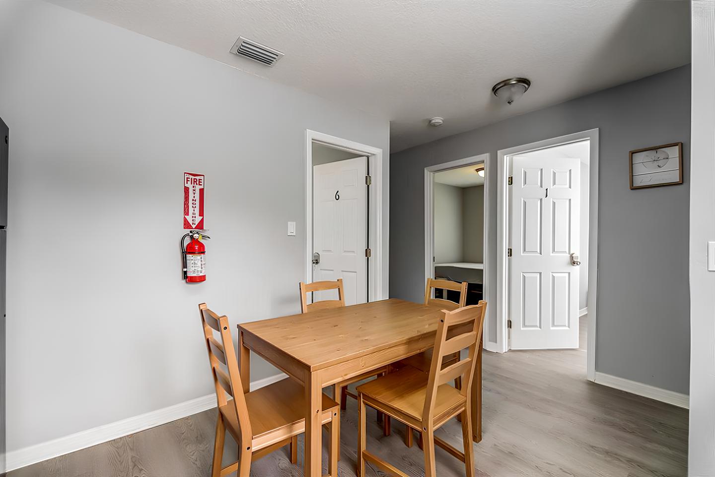 Common spaces including the kitchen