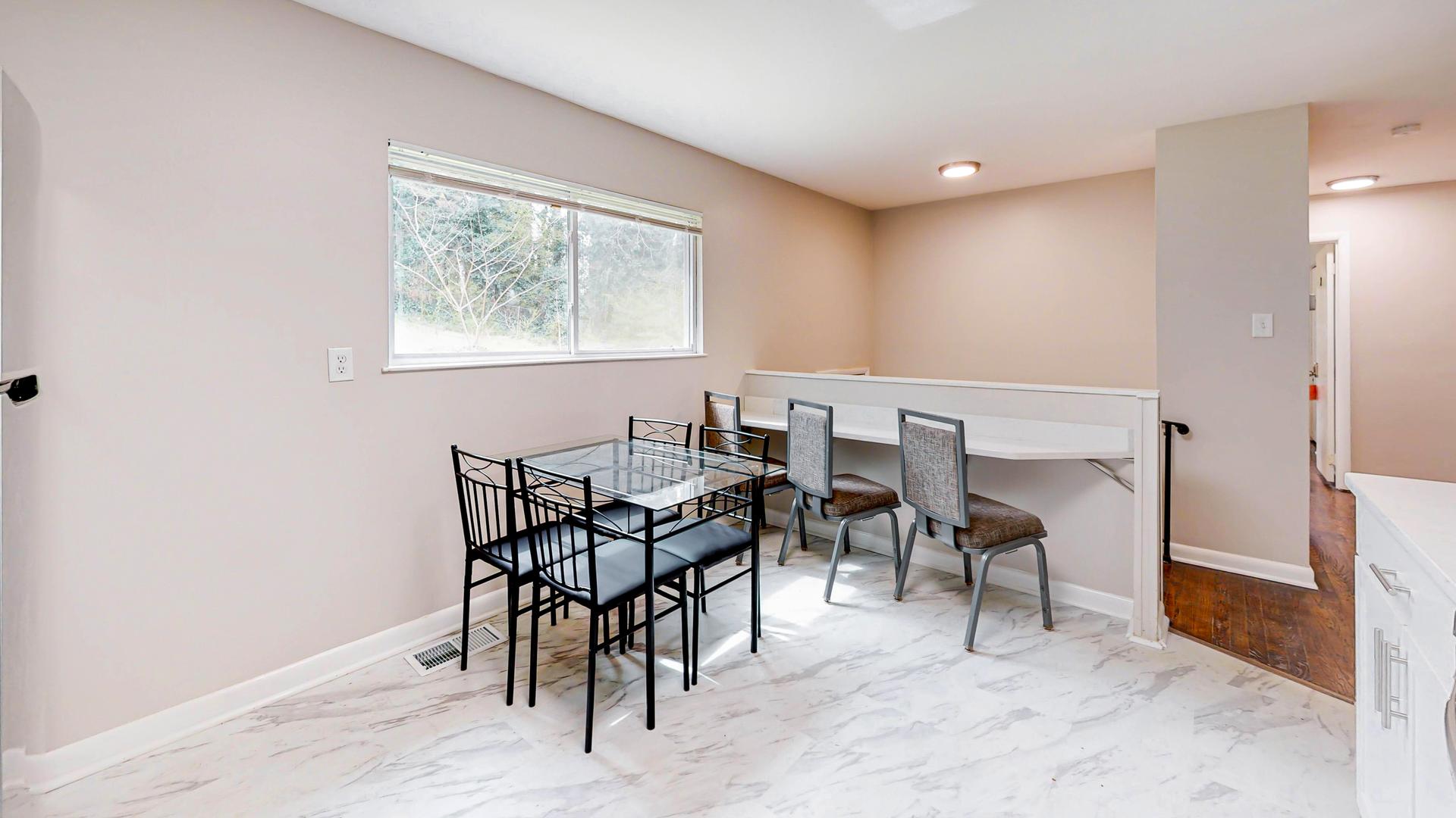 Common spaces including the kitchen