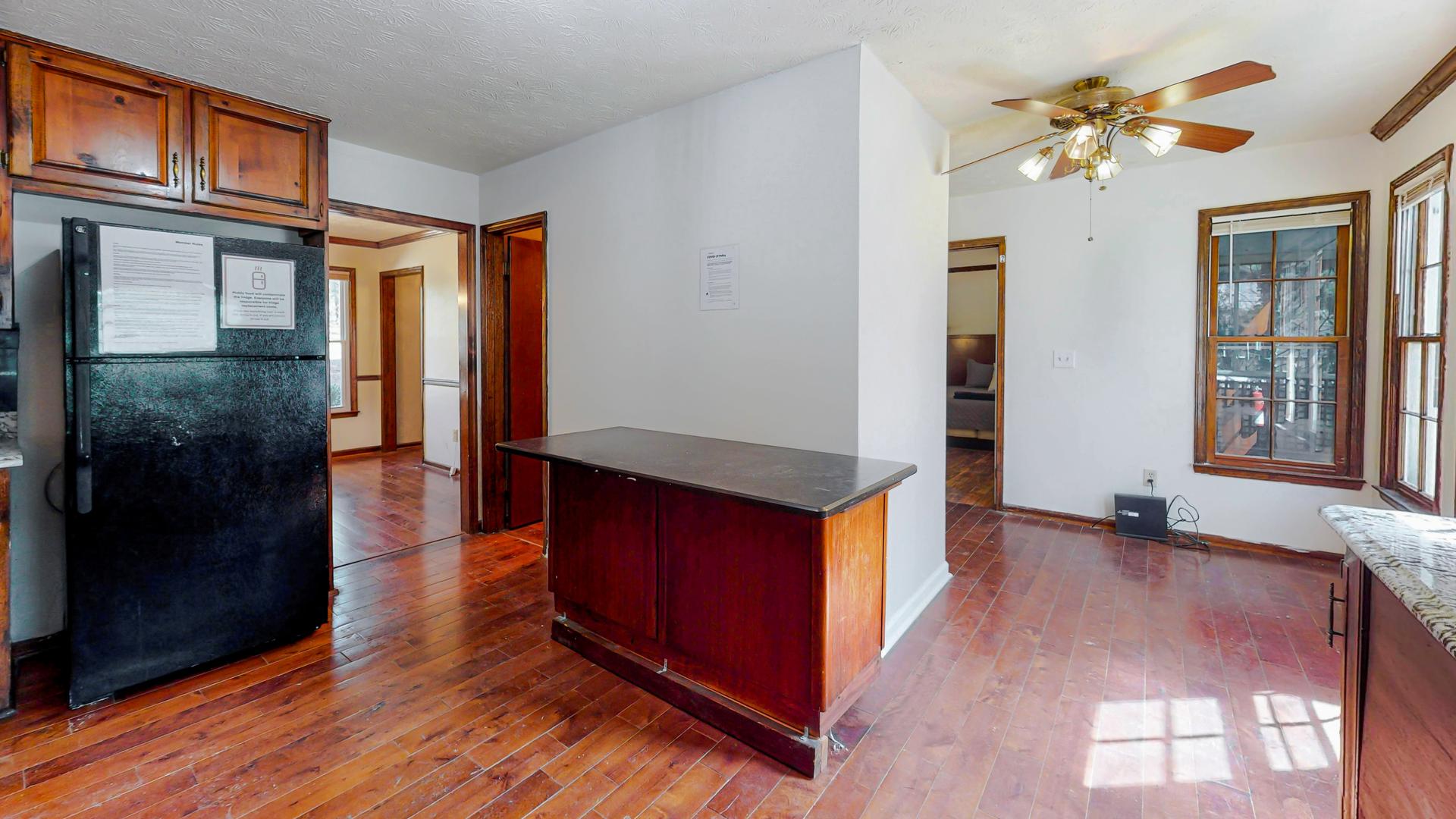 Common spaces including the kitchen