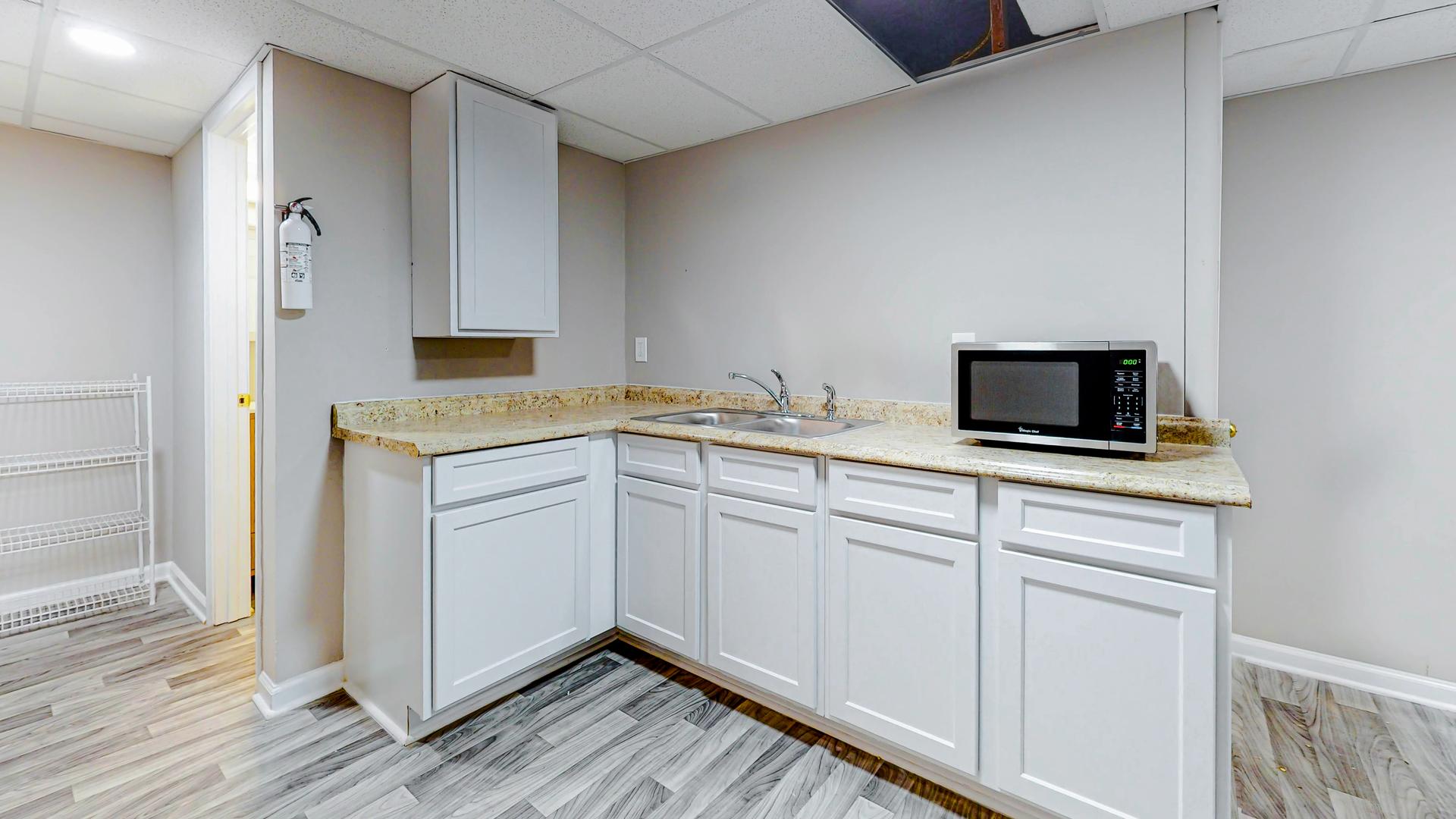 Common spaces including the kitchen