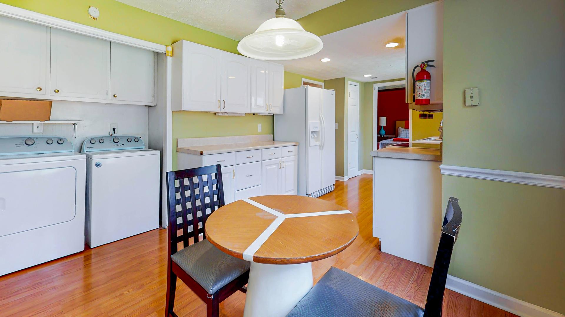 Common spaces including the kitchen