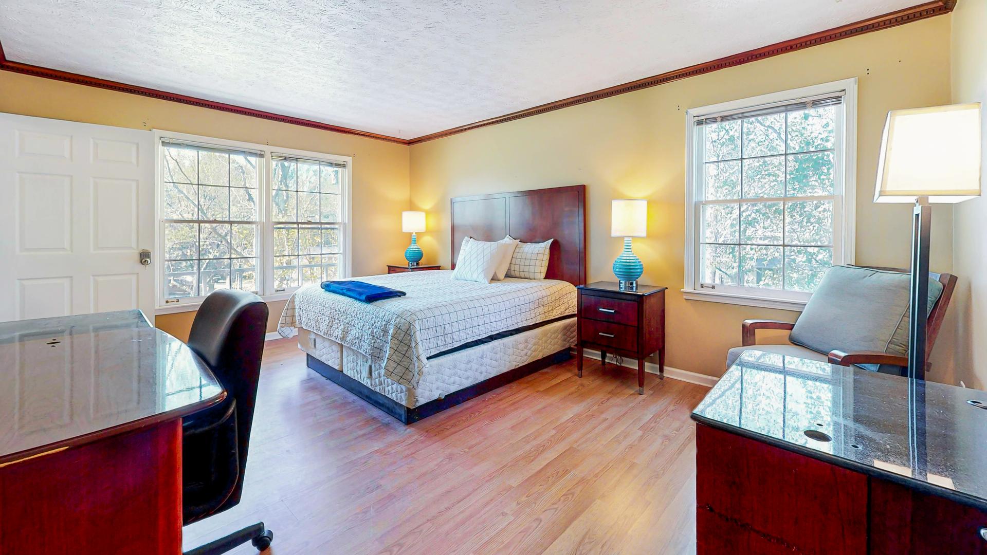 bedroom, detected: bed, window blind