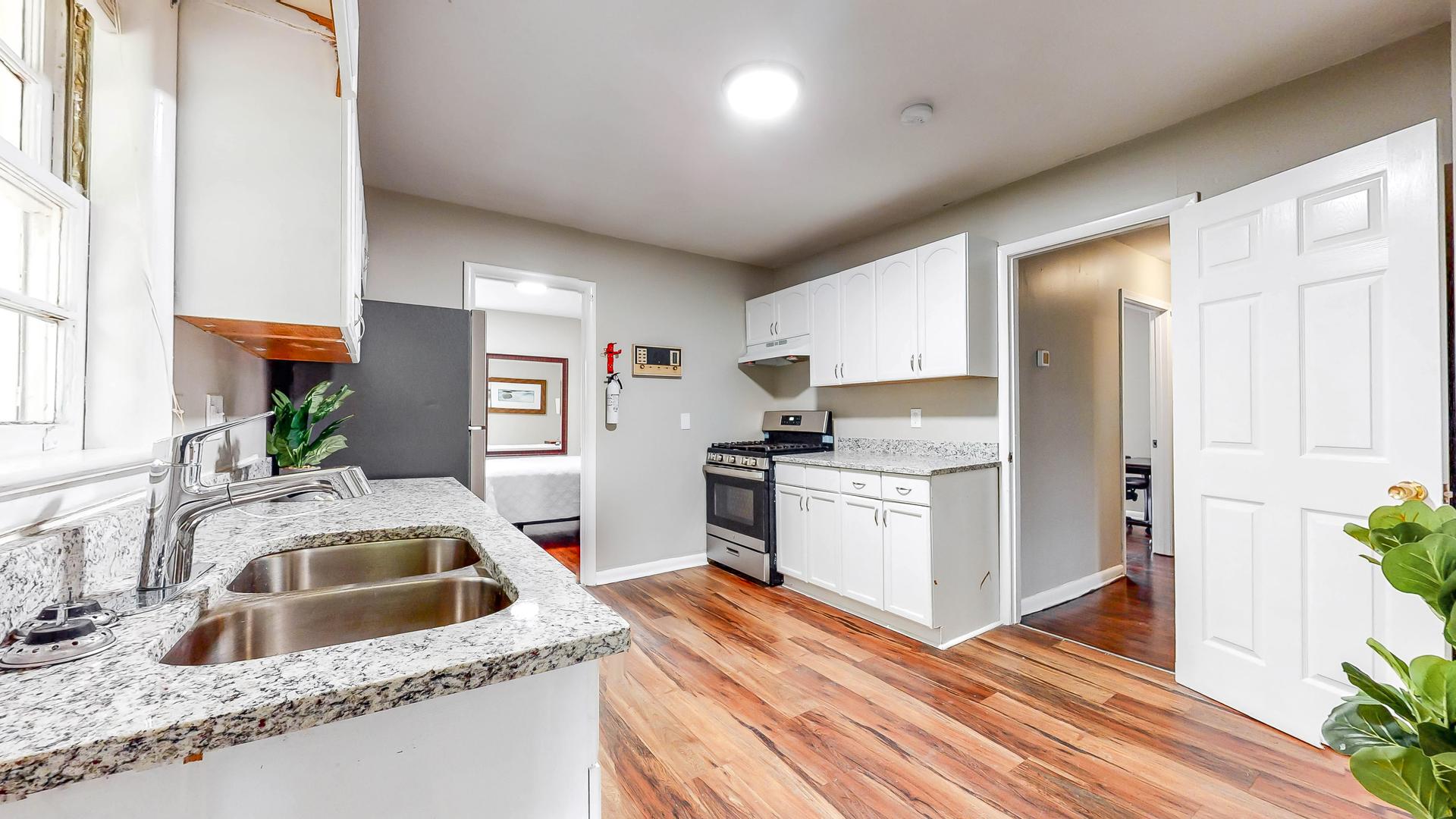 Common spaces including the kitchen