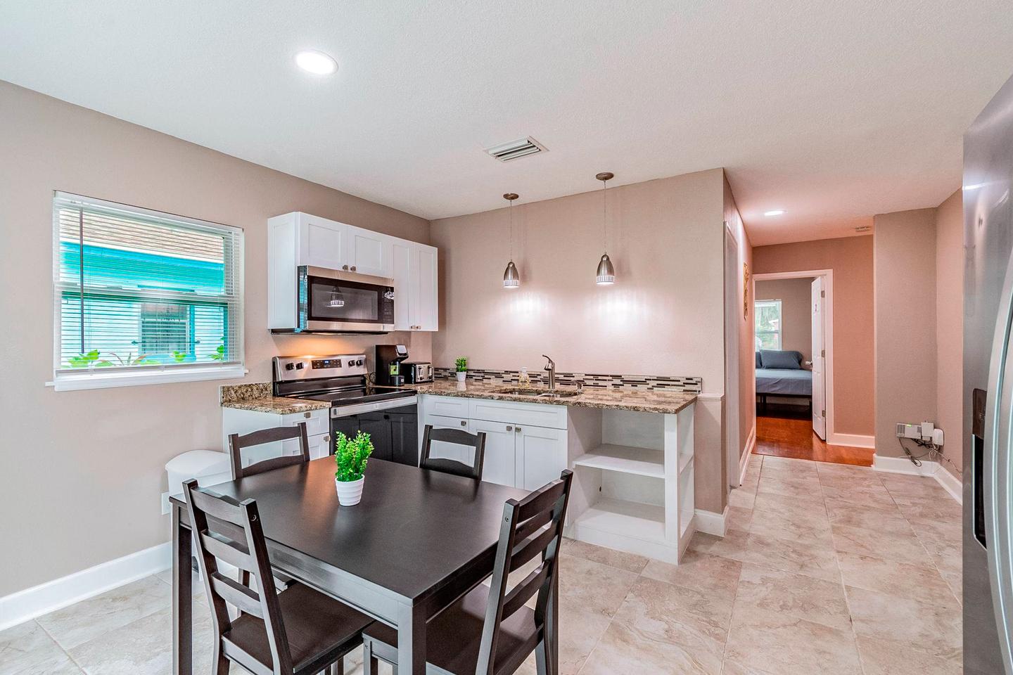 Common spaces including the kitchen