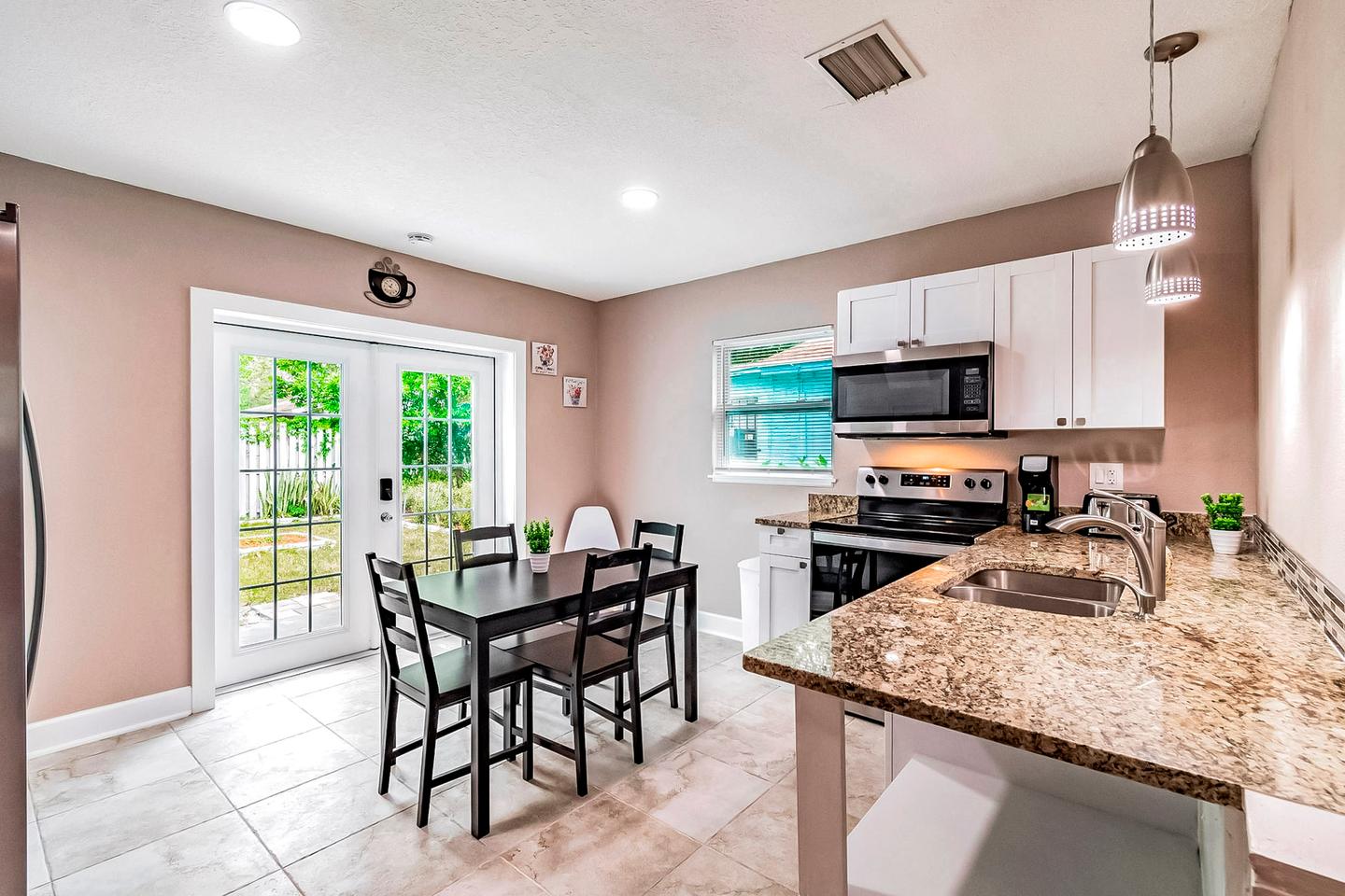 Common spaces including the kitchen