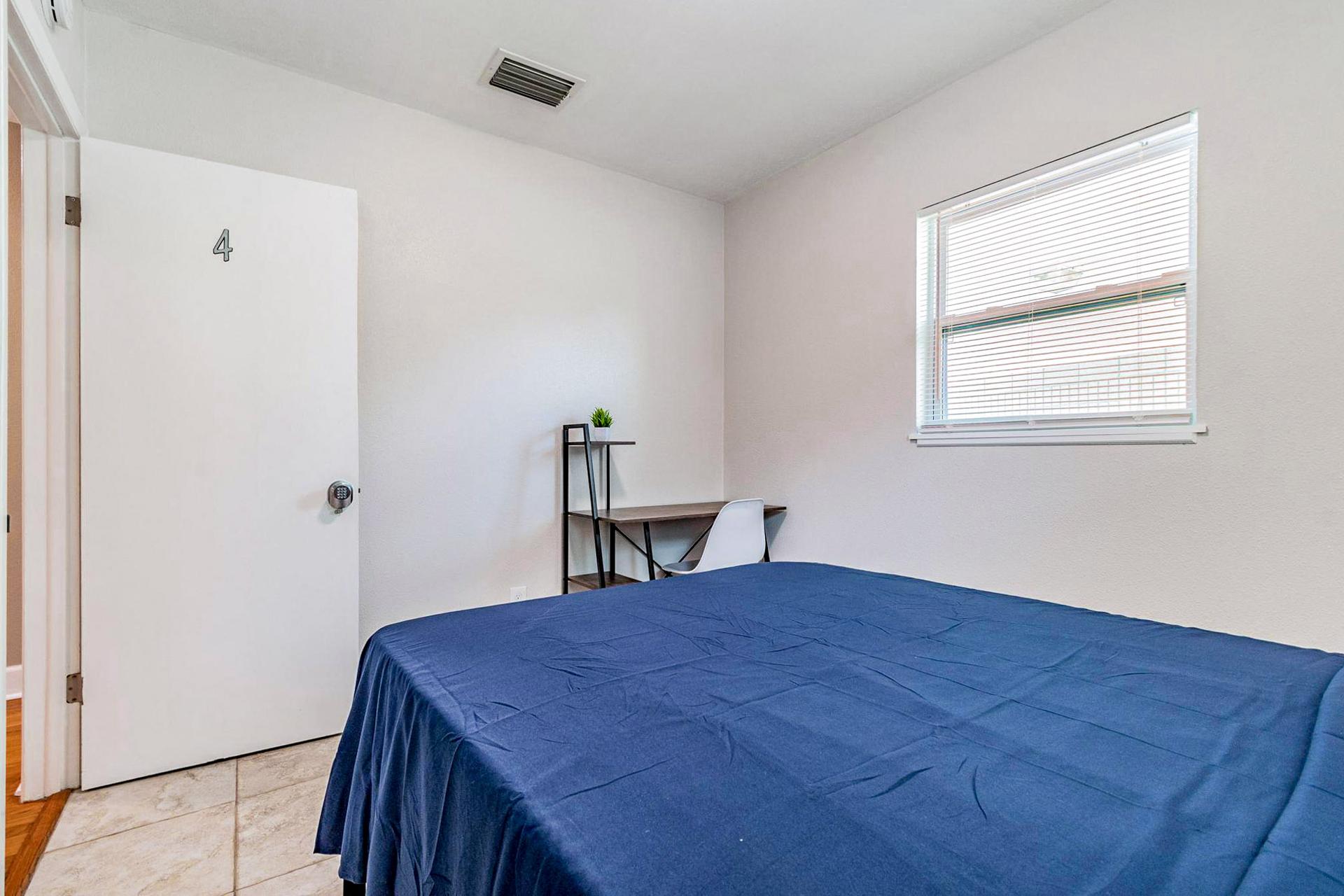 bedroom, detected: bed, window blind