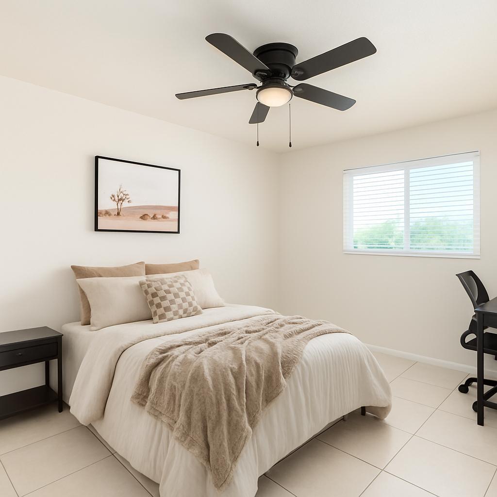 Cozy Bedroom 2 with a Window Bringing in Natural Light, a private Workspace and Nightstand!