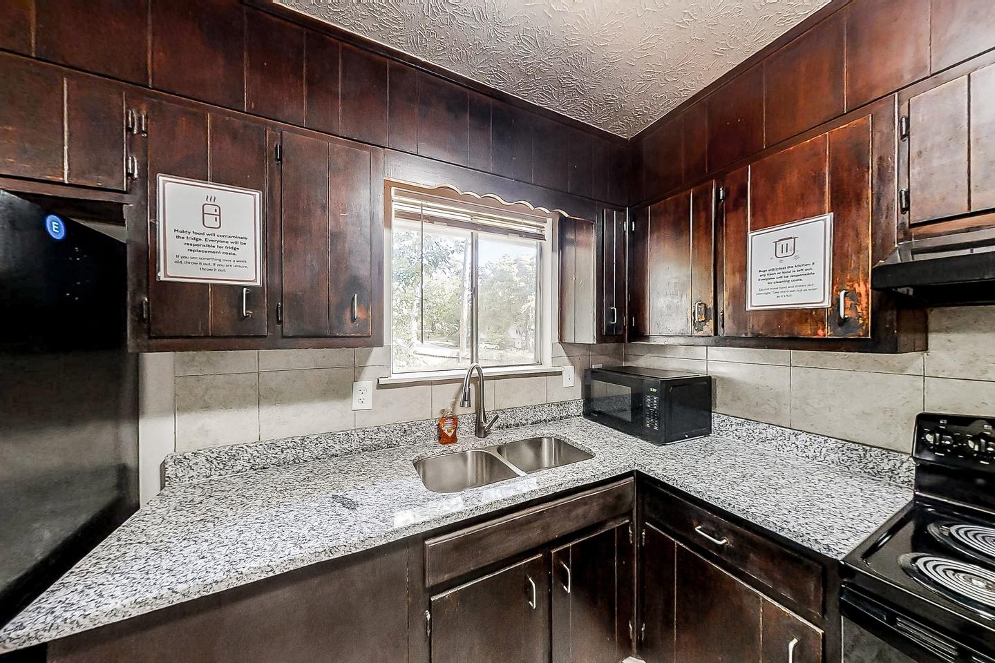 Common spaces including the kitchen