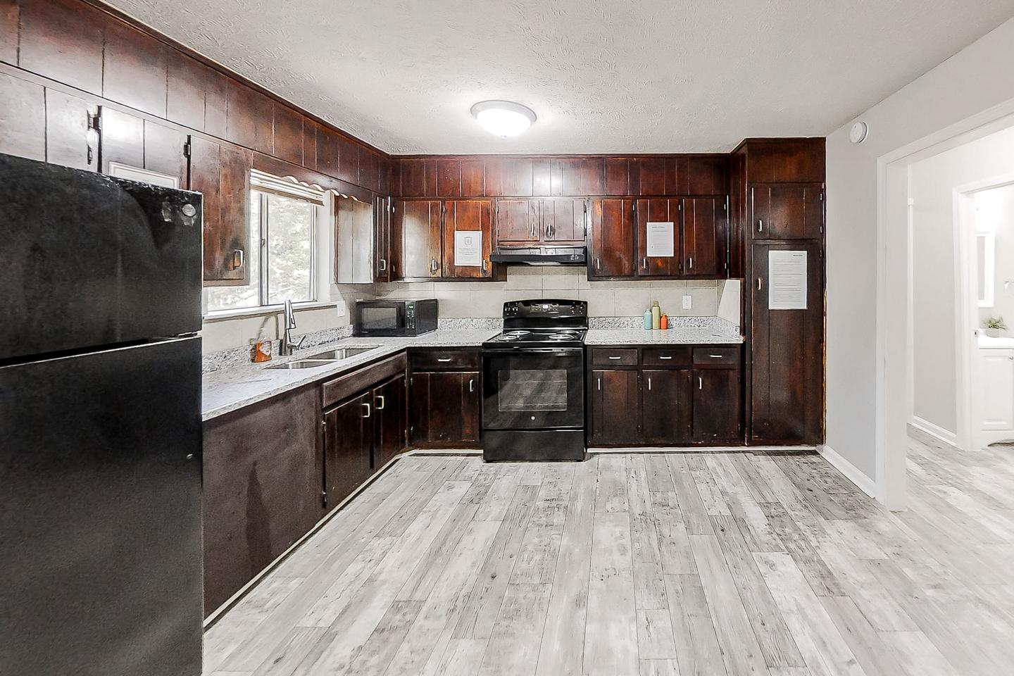Common spaces including the kitchen