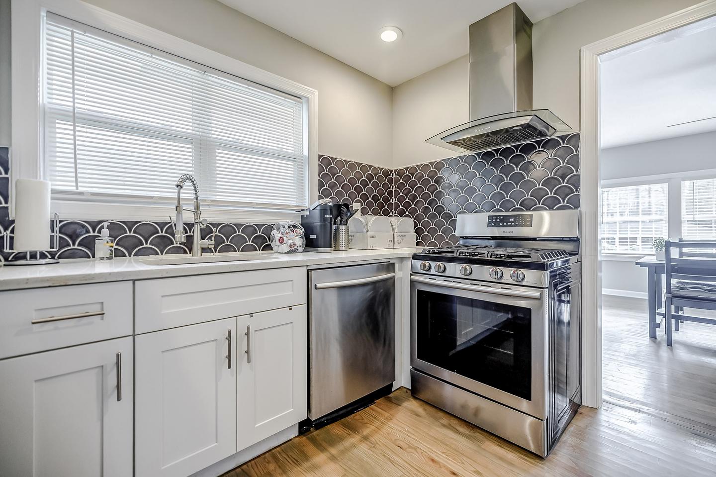 Common spaces including the kitchen