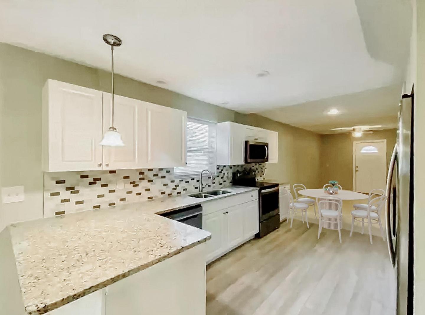Common spaces including the kitchen