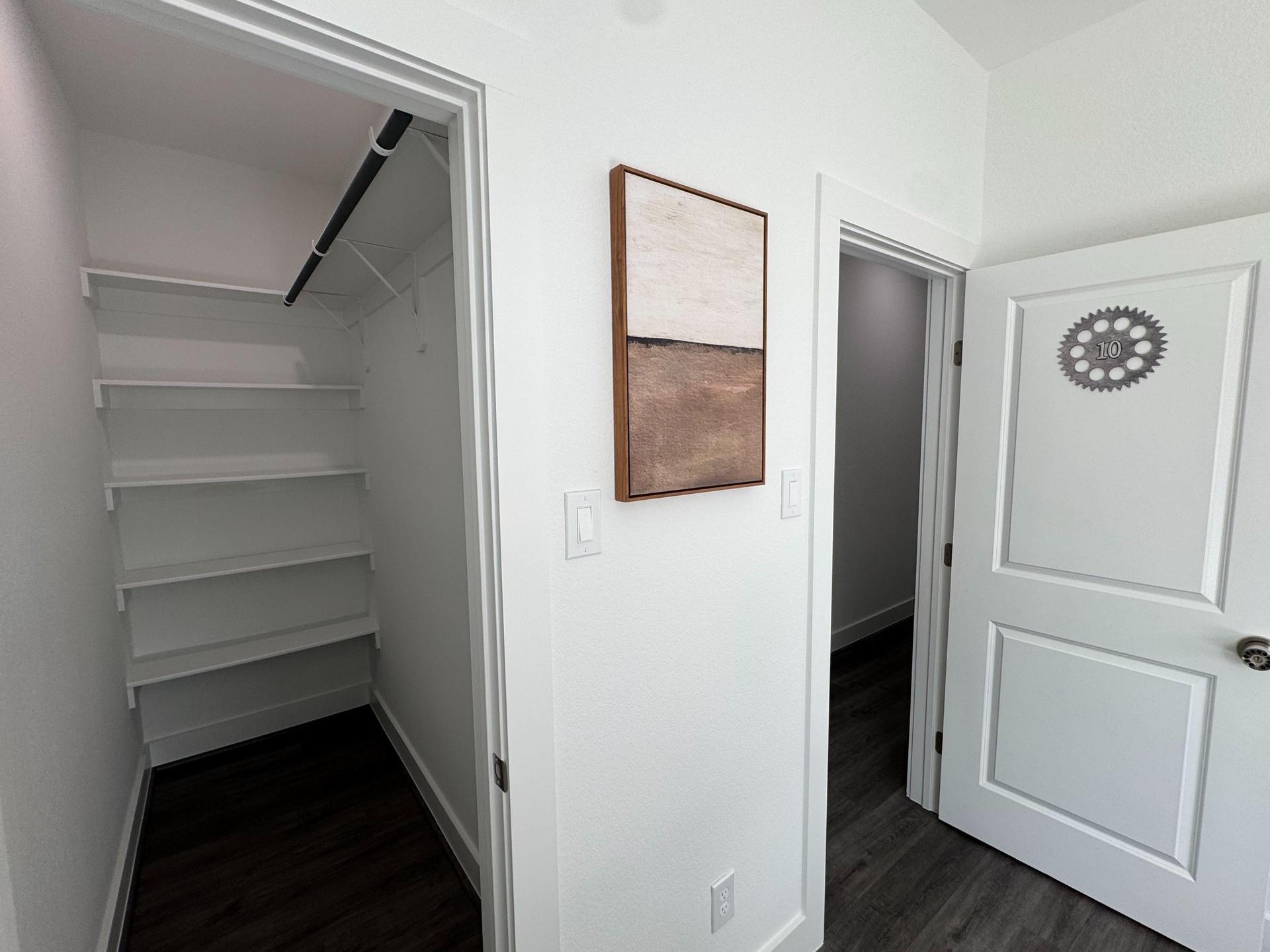 Walk In Closet with Built In Shelving