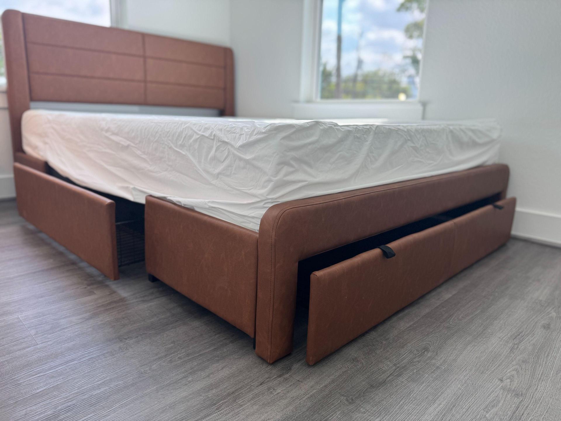 Bed Frame with Built In Under Bed Storage