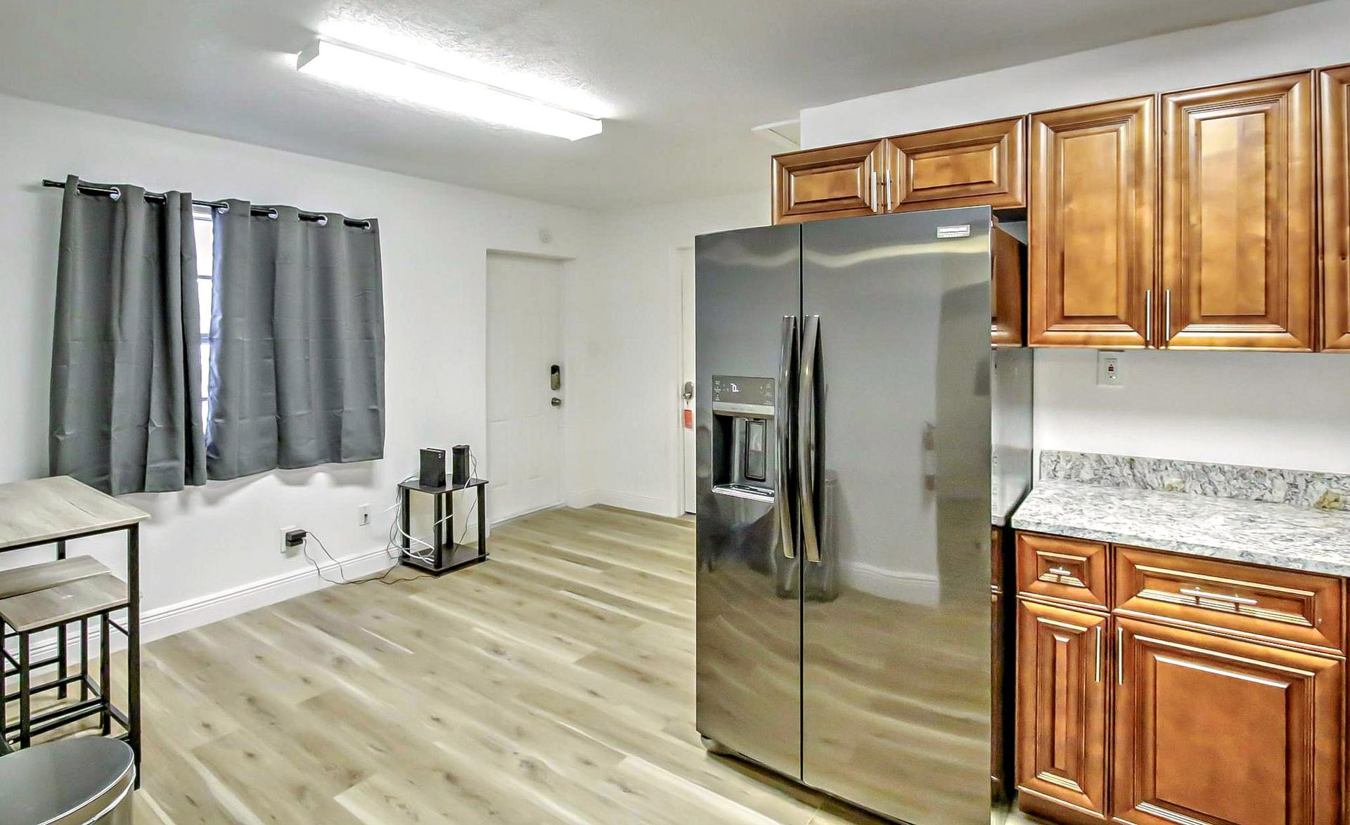 Common spaces including the kitchen