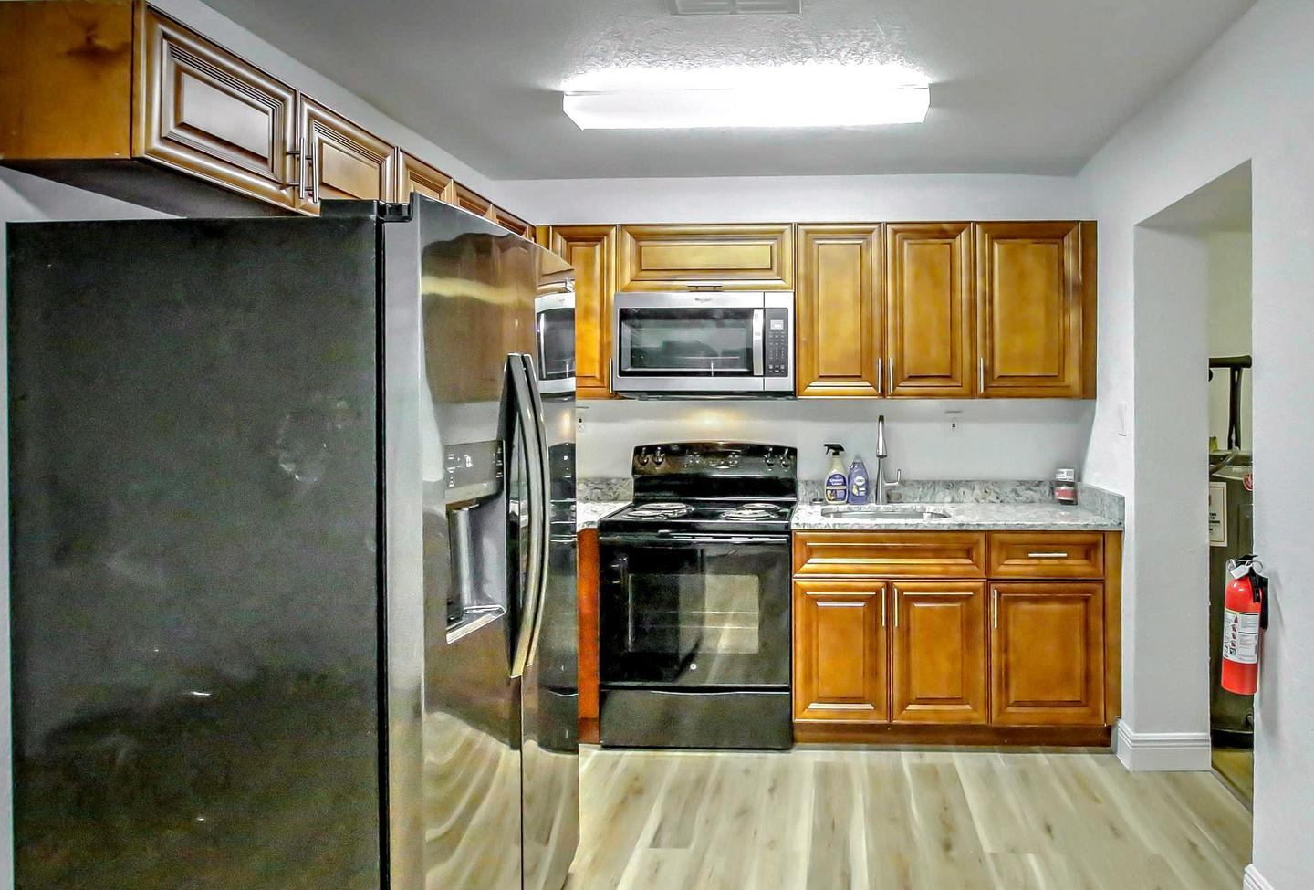 Common spaces including the kitchen