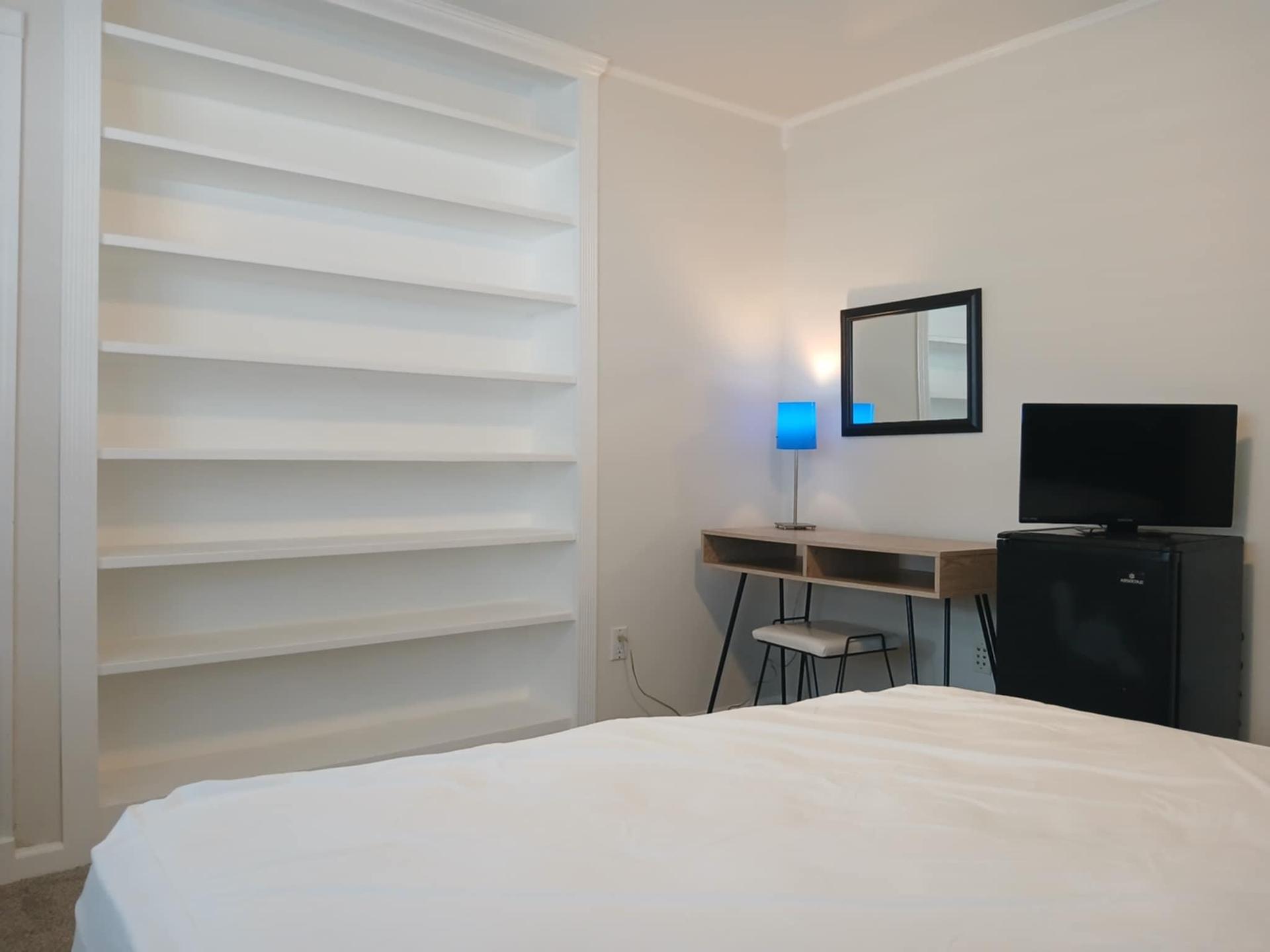 Built-in bookcase provides plenty of storage