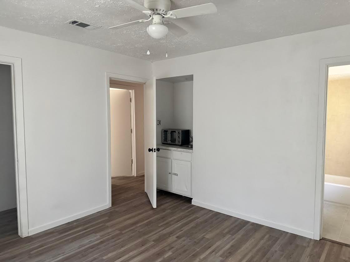 Your entrance, kitchenette and walk-in closet