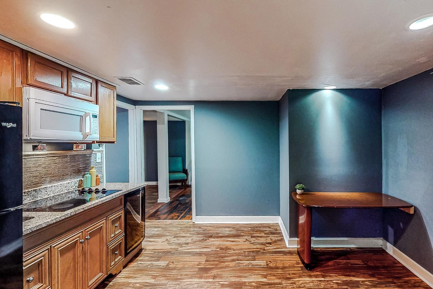 Common spaces including the kitchen